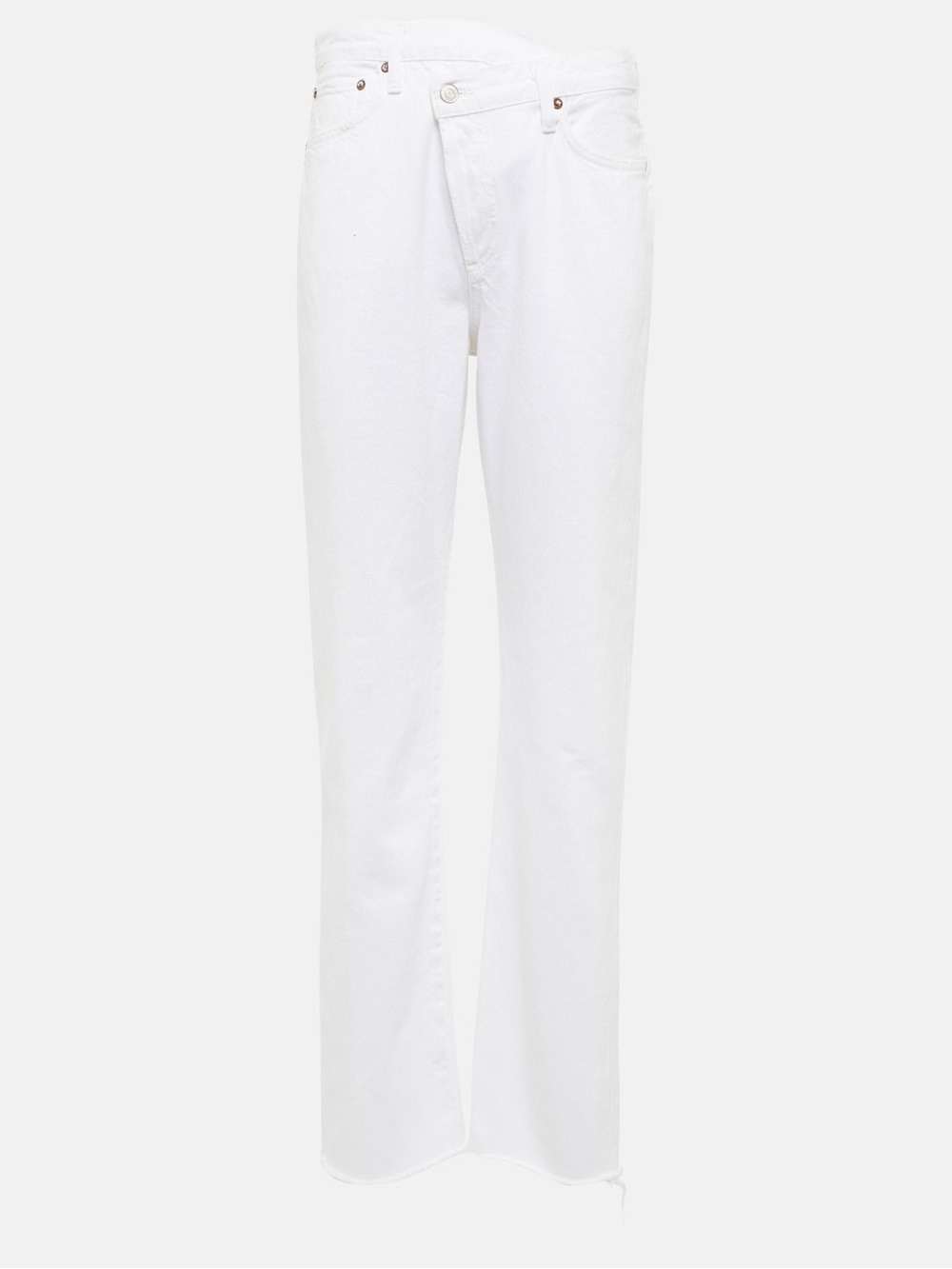 Agolde Criss Cross Size 26 White High-Rise Straight Leg Jeans - Picture 7 of 16
